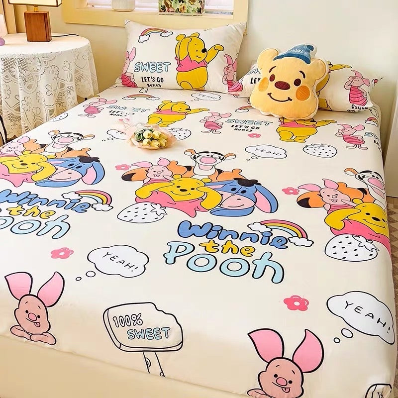 Class A Disney children's fitted sheet one-piece bed cover three-piece set cartoon mattress cover bed cover mattress protector