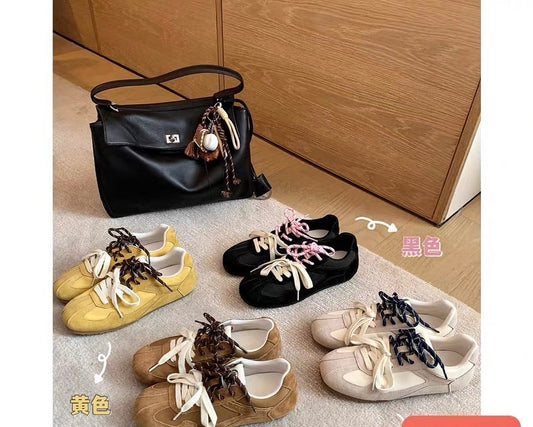 [sheii Su Yinyin] Korean high school girls ~ retro mandarin duck plus velvet casual shoes sports moral training shoes women's Forrest Gump shoes