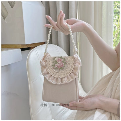 Orange Gardenia retro palace style women's bag water-soluble lace embroidered handbag women's bag fairy gentle and versatile women's bag Lolita