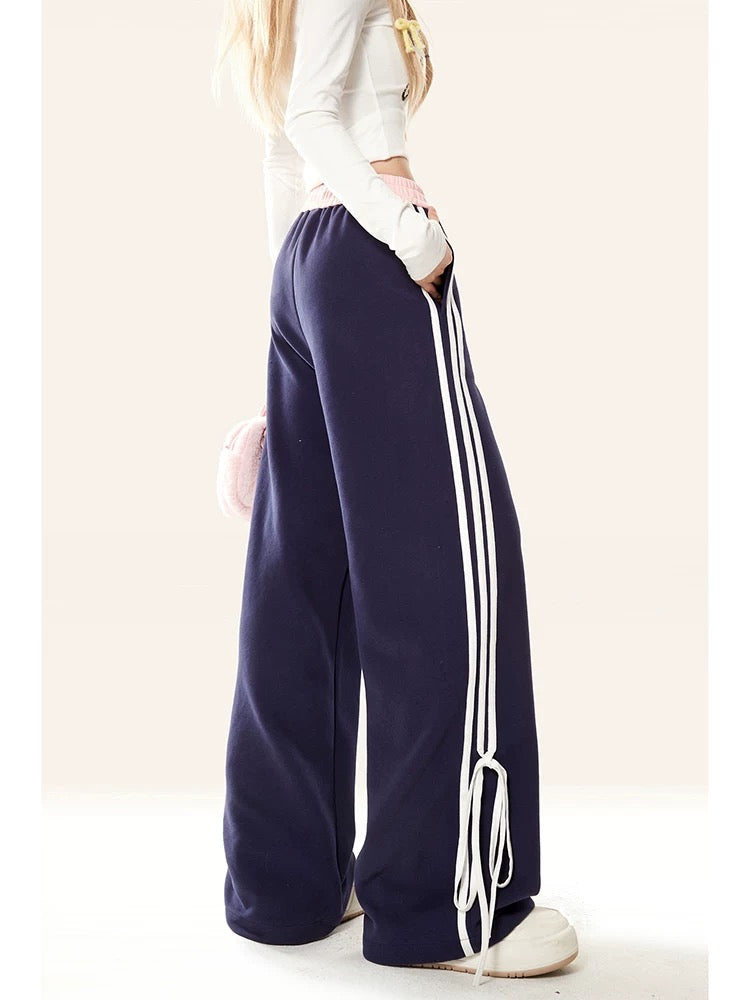 [New model promotion for 99.9 yuan] Natural American printed striped sports sweatpants for women in spring and autumn