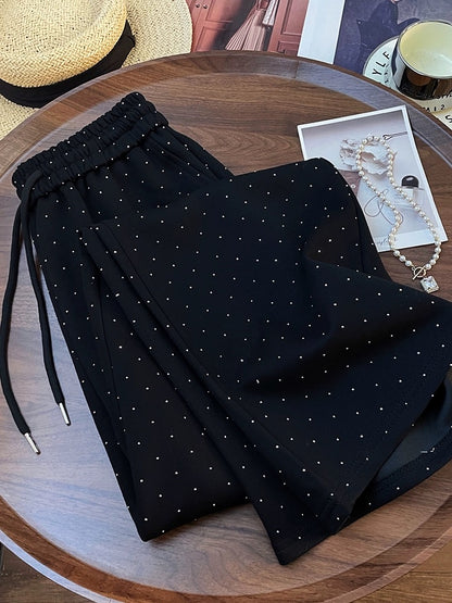 Starry design, fashionable and versatile straight-leg pants, 2024 new style, wide-leg pants, loose, slim and floor-length pants