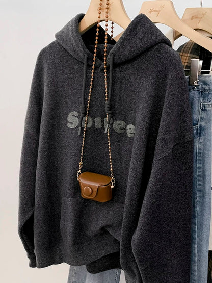 Hooded sweatshirt for women, autumn and winter, winter velvet and thickened 2024 new hot style American and European Jimo top