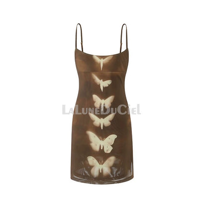 【LaluneDuCiel】LLDC Summer Fashion Sexy Hot Girl Waist Butterfly Suspender Hip Cover Dress