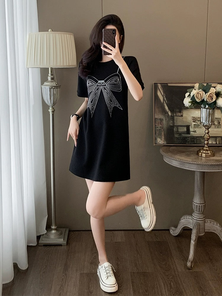 La Chapelle high-end exquisite and beautiful black dress women's summer 2024 new fashionable and slim skirt