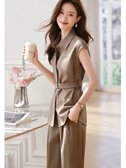 Mohan Yimei loose temperament comfortable slim fashion suit for women 2024 summer new urban casual suit for women