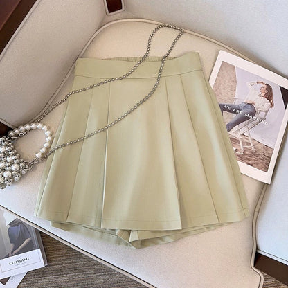 Plus size women's fat mm summer new style 2024 fashionable and versatile temperament square collar top covering crotch pleated skirt two-piece set