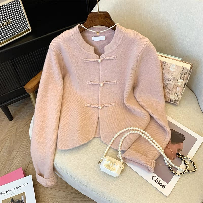 Recommended by Nancy Cici for her own use ~ New Chinese style national style sweater knitted cardigan for women with small fragrant button top