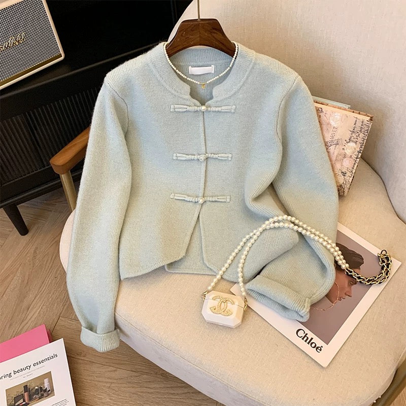 Recommended by Nancy Cici for her own use ~ New Chinese style national style sweater knitted cardigan for women with small fragrant button top