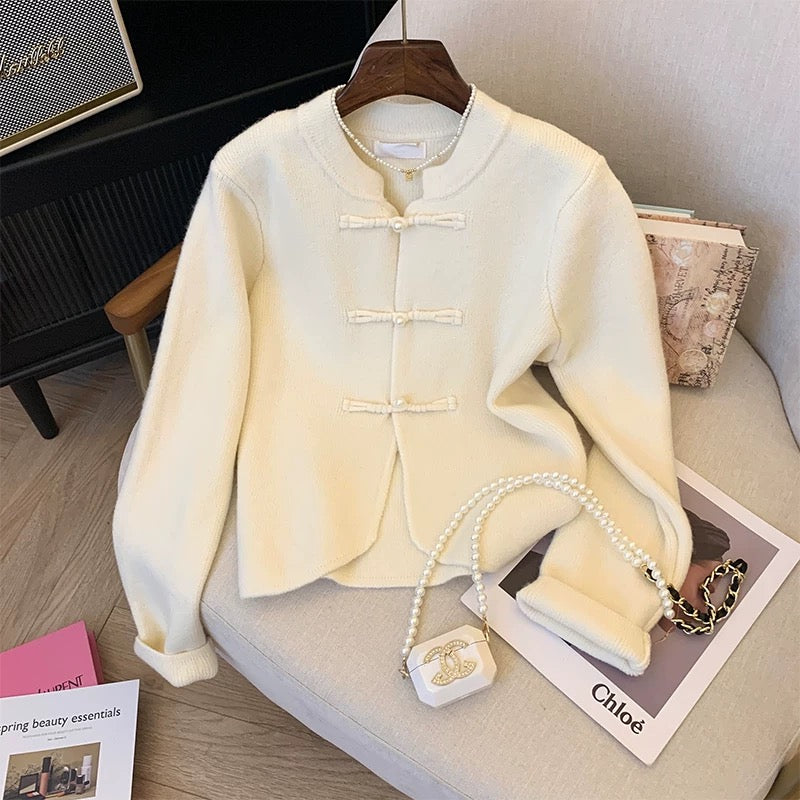 Recommended by Nancy Cici for her own use ~ New Chinese style national style sweater knitted cardigan for women with small fragrant button top