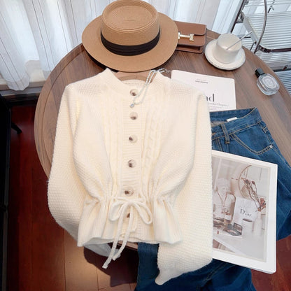 Nancy Cici’s reserved style recommendation~loose twist lace waist slimming knitted cardigan sweater for women in autumn