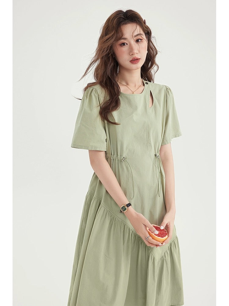 Love Rose Plus Size Women's Dress Summer Fat MM Slim Belly Covering Long 2024 New Loose Green Skirt