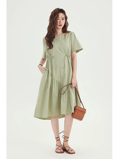 Love Rose Plus Size Women's Dress Summer Fat MM Slim Belly Covering Long 2024 New Loose Green Skirt