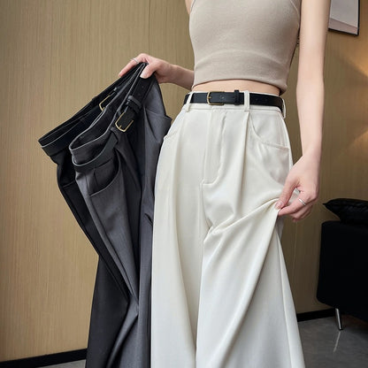 Suit wide-leg pants for women summer 2024 new style small high-waist slim loose casual casual drape straight floor-length mopping pants