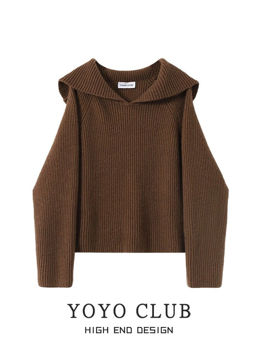 YOYO CLUB2024 autumn and winter new sweater women's small lazy style top loose knitted sweater