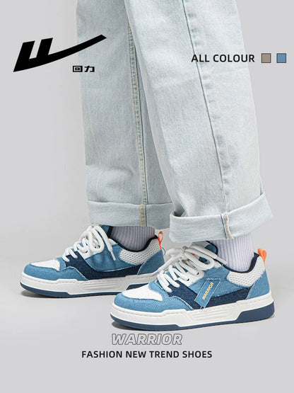 Pull back men's shoes summer new denim all-match trendy sneakers men 2023 breathable thick-soled sports casual shoes men