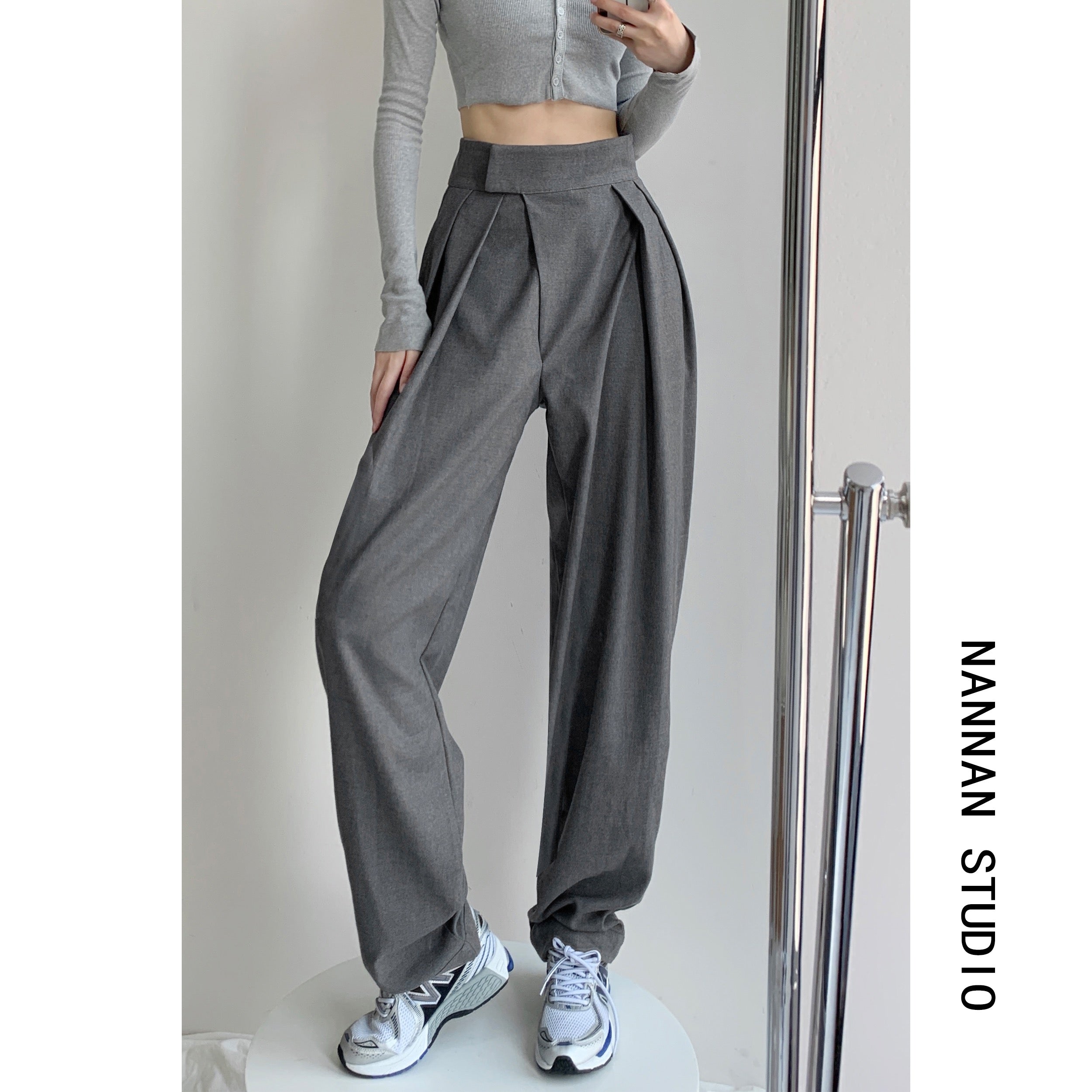 Design sense niche wide-leg suit casual pants women's clothing
