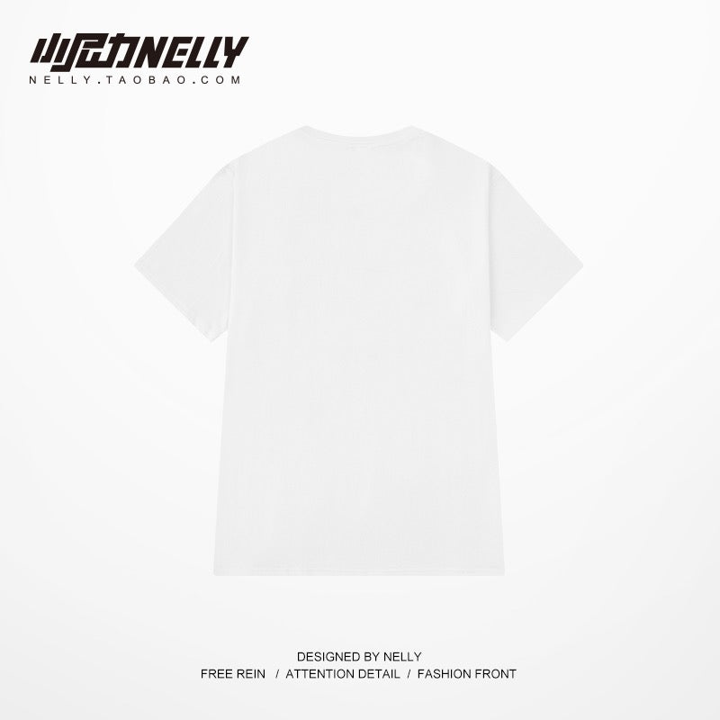 Modal blend open-back short-sleeved T-shirt