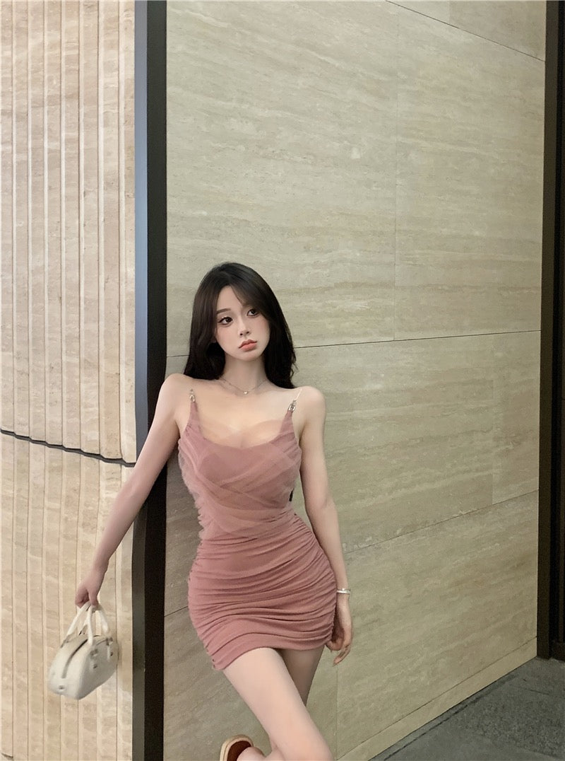 Pure desire suspender dress female summer backless sexy short skirt v- –  Lee Nhi Boutique