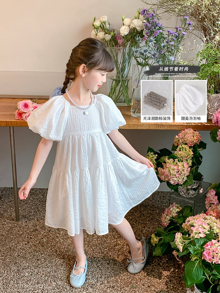 Girls' summer dress floral princess dress summer 2023 new Korean