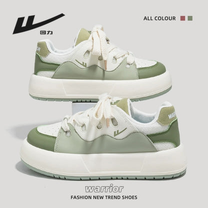 Pull back small white shoes women 2023 summer new mint green thick-soled bread shoes ins trendy big head board shoes women