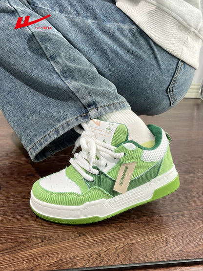 Pull back women's shoes summer 2023 new avocado green platform shoes ins trendy retro all-match denim canvas shoes