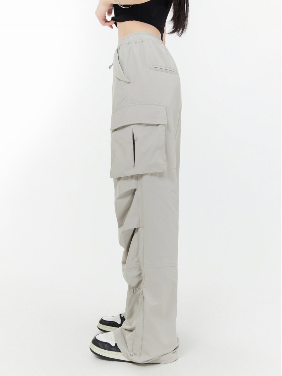 FULL-LENGTH PLEATED PANTS - Dark gray