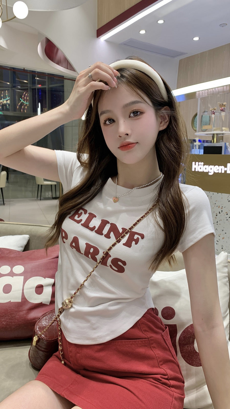 Red letter printing short camisole women's summer 2023 new hot girl de –  Lee Nhi Boutique