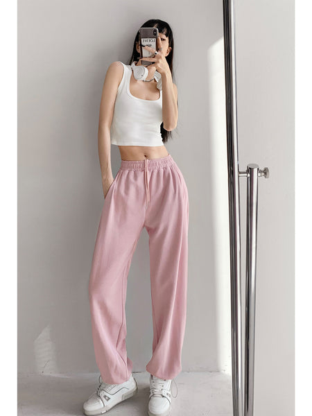 Black suit pants elastic waist thin casual pants summer pants