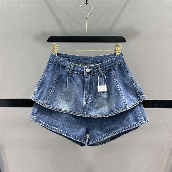 Candy-colored hot girls denim shorts women 2023 summer high waist