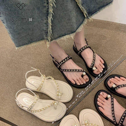 2023 new net red hot style this year's popular French sandals female summer fairy style thick bottom hundred matching skirt