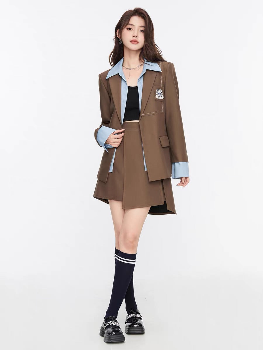 Fantu 2022 autumn new small fragrance style suspender dress suit women's casual short temperament niche two-piece suit