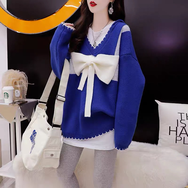Sweet Japanese small fresh sweater women's 2022 new autumn and winter Western style age-reducing loose design knitted top