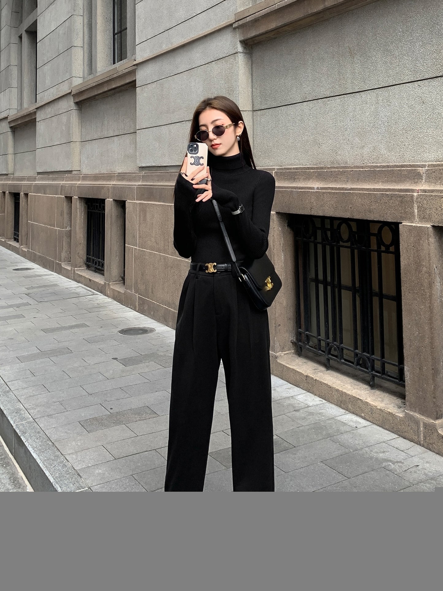 MULVAN High Waist Casual Suit Pants Women's Autumn and Winter Thickening New Straight Loose Curled Cigarette Pants Nine-point Pants