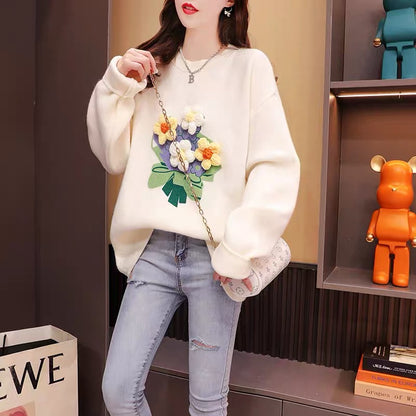 Minus 10] Sweet Japanese Small Fresh Sweater Women's 2022 New Autumn and Winter Western Style Age-Reducing Loose Lazy Wind Top