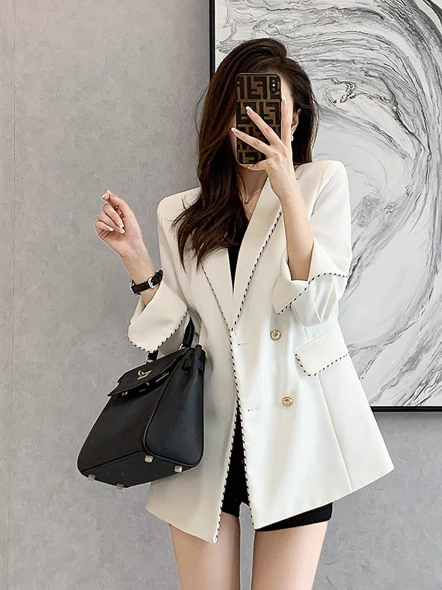 Casual design sense ladies suit top 2022 spring new temperament high-end fashion small suit jacket