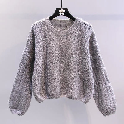 Small fresh thin hollow sweater women's 2022 early autumn new Japanese loose high-end foreign style knitted sweater top