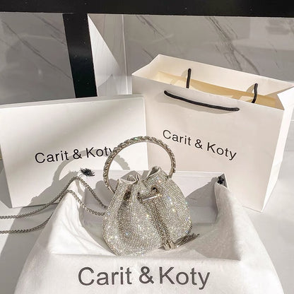 Carit Koty Summer Spice Girl Diamond Bag Ladies 2022 New Premium Texture Bucket Bag Chain Crossbody