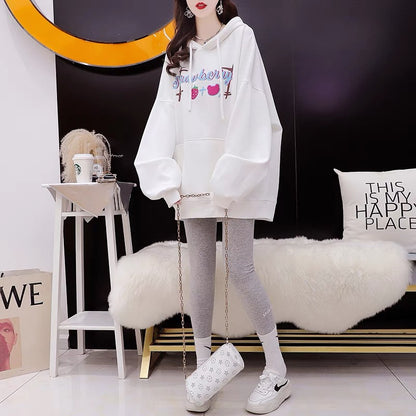 Korean style lazy wind hooded sweater women's 2022 new autumn and winter hot styles fashionable foreign style loose oversize jacket