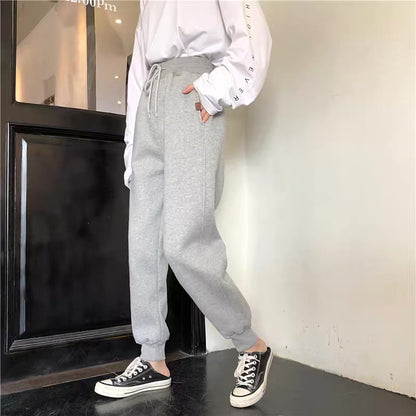 Pants women's autumn and winter 2022 new fleece sweatpants winter thickening all-match sports pants loose leggings women's casual pants