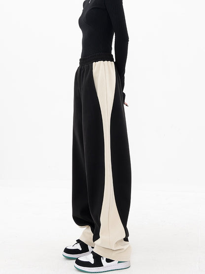 KEN STUDIO splicing woolen thickened sweatpants winter banana pants loose wide-leg harem pants with a niche design