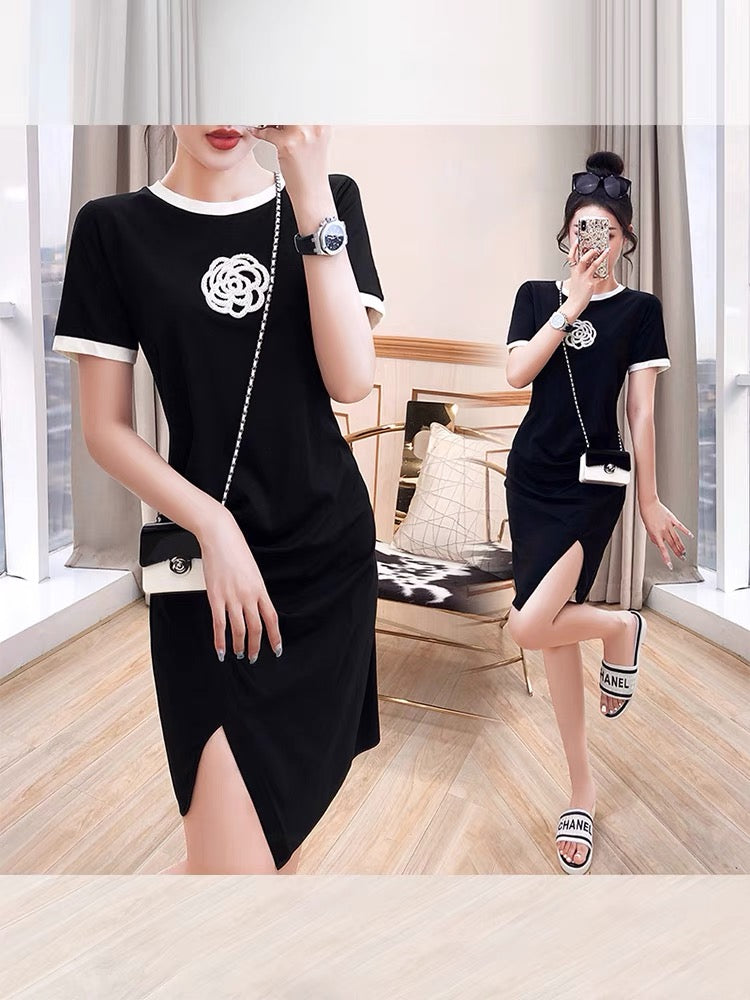 Skirt Royal sister light mature style women's clothing 2022 new summer temperament sexy bag hip waist black hot girl dress