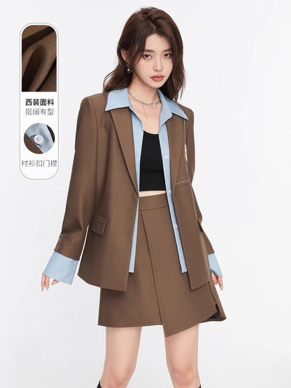 Fantu 2022 autumn new small fragrance style suspender dress suit women's casual short temperament niche two-piece suit