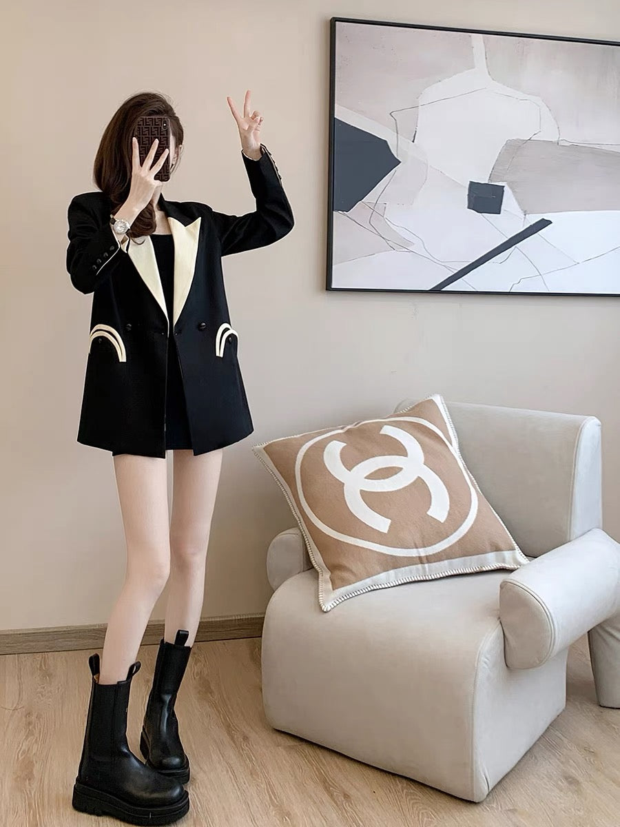 2022 early autumn new French retro temperament British style slim fit and thin high-end fashion casual suit jacket women