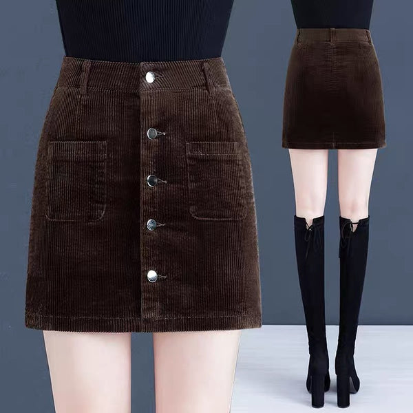 brown corduroy skirt 48