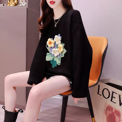 Minus 10] Sweet Japanese Small Fresh Sweater Women's 2022 New Autumn and Winter Western Style Age-Reducing Loose Lazy Wind Top