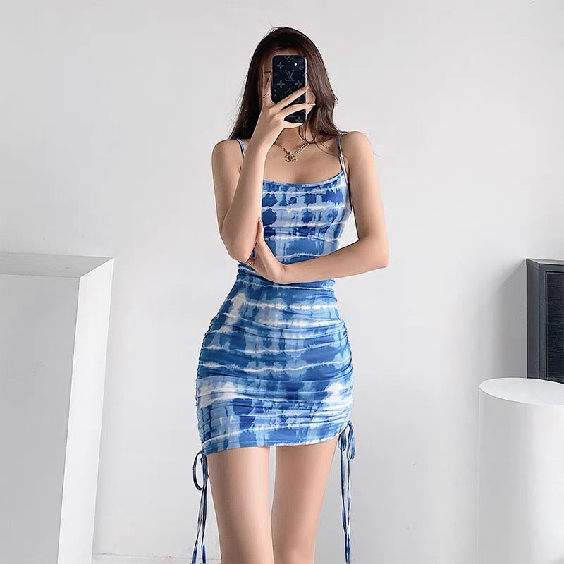 Sexy Slim Mesh Dress Summer Short Skirt Suspender Dress Women
