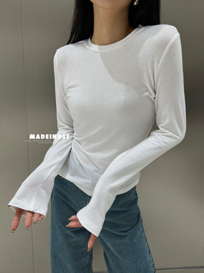 Classic all-match~MADEINOST all-match original high-quality round neck high elastic long-sleeved bottoming shirt T-shirt autumn women