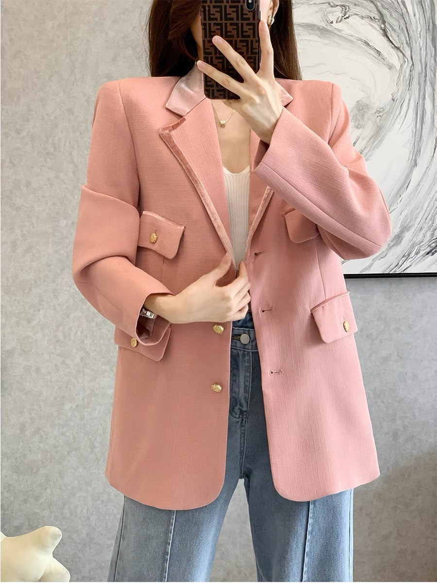 2022 autumn new Korean version of the temperament small fragrance style loose and thin high-end fashion fashion Western-style small suit jacket women