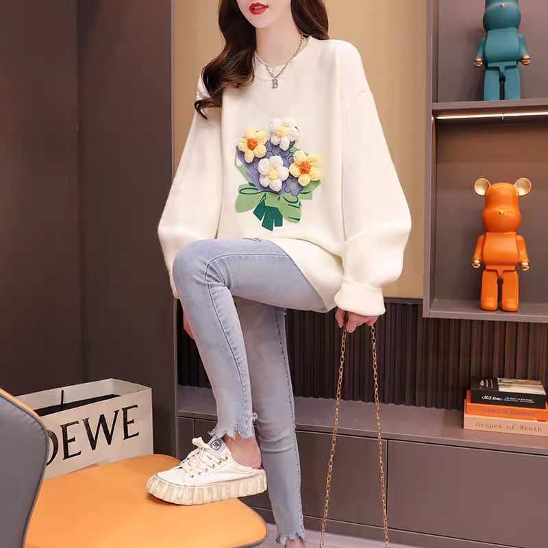 Minus 10] Sweet Japanese Small Fresh Sweater Women's 2022 New Autumn and Winter Western Style Age-Reducing Loose Lazy Wind Top