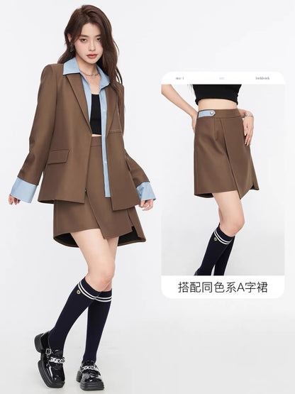 Fantu 2022 autumn new small fragrance style suspender dress suit women's casual short temperament niche two-piece suit